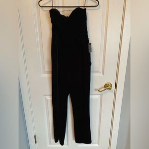 NWT express black velvet jumpsuit